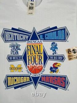 Final Four de la NCAA 1993 T-shirt à couture unique Logo 7 UNC Tar Heels Nouveau XL Vintage