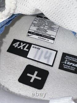 Gants de football Nike Jordan UNC Tarheels Superbad 6.0 émis par l'équipe 4XL Utilisé #114
