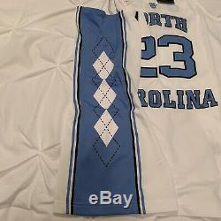 Heels Unc Tar Michael Jordan 23 Cousu Basketball Jersey XL Caroline Blanc