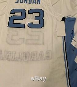 Heels Unc Tar Michael Jordan 23 Cousu Basketball Jersey XL Caroline Blanc