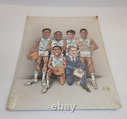 Impression de basket-ball Dodson de Caroline du Nord vintage 1982 Jordan Dean Smith UNC 11x14
