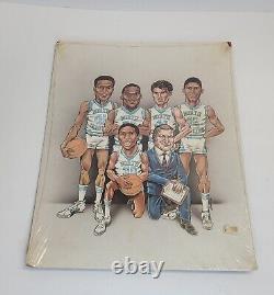 Impression de basket-ball Dodson de Caroline du Nord vintage 1982 Jordan Dean Smith UNC 11x14