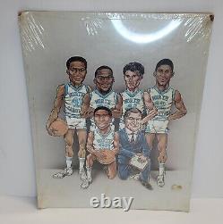 Impression de basket-ball Dodson de Caroline du Nord vintage 1982 Jordan Dean Smith UNC 11x14