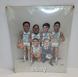 Impression de basket-ball Dodson de Caroline du Nord vintage 1982 Jordan Dean Smith UNC 11x14