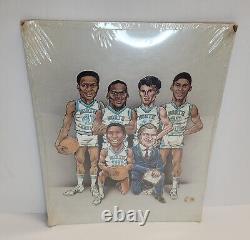 Impression de basket-ball Dodson de Caroline du Nord vintage 1982 Jordan Dean Smith UNC 11x14