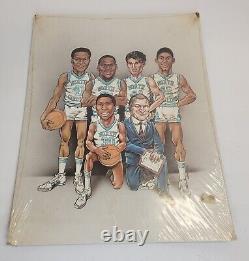 Impression de basket-ball Dodson de Caroline du Nord vintage 1982 Jordan Dean Smith UNC 11x14