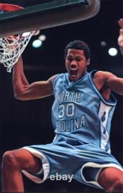 Impressions sportives classiques UNC Tar Heels Rasheed Wallace Prêt à accrocher toile ÉNORME