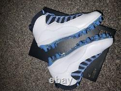 Jordan 10 Superbad UNC Tar Heels Player Exclusive DC1136-144 Taille 10.5 Pas de Couvercle