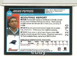 Julius Peppers 2002 Bowman Rookie Card Ssp Gold Carte Parallèle 22/50 Panthers