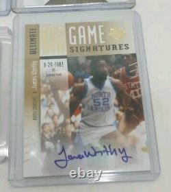 Lot d'autographes de James Worthy des Tar Heels de l'UNC
