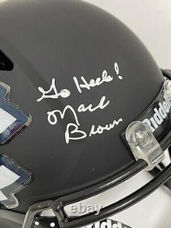 Mack Brown Signé Autographié Unc North Carolina Tar Talons Custom F/s Casque Jsa