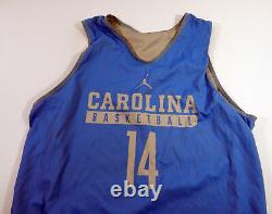 Maillot d'entraînement bleu et blanc utilisé lors d'un match des North Carolina Tar Heels UNC n°14 en taille L 619