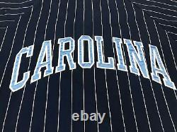 Maillot de baseball UNC North Carolina Tar Heels en jersey vintage, taille L, couleur bleu marine, cousu.
