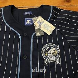 Maillot de baseball à rayures de l'Université de Caroline du Nord UNC des années 90 VTG Tar Heels de la NCAA