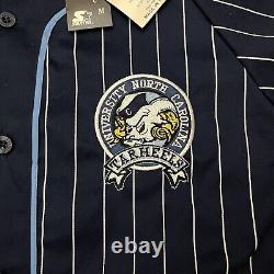 Maillot de baseball à rayures de l'Université de Caroline du Nord UNC des années 90 VTG Tar Heels de la NCAA