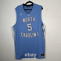 Maillot de basketball Nike Air Jordan UNC North Carolina Tar Heels NCAA #5 pour hommes XXL