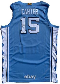 Maillot de basketball signé des North Carolina Tar Heels par Vince Carter, des Raptors de l'UNC, JSA