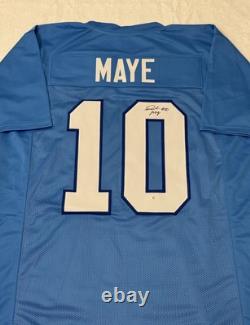 Maillot de football signé de Drake Maye des Tar Heels de Caroline du Nord avec certificat d'authenticité