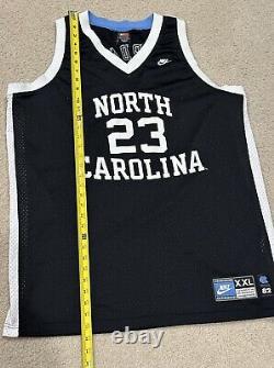 Maillot noir rare de basket-ball vintage Nike Michael Jordan UNC North Carolina XXL
