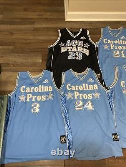 Maillots de basketball Adidas UNC Carolina Pros taille 3XL cousus en lot de 5
