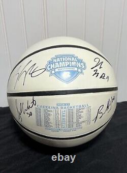 Meeks Britt White Hicks Quad Signé UNC Tarheels Champions 2017 Basketball JSA