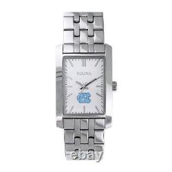 Montre rectangulaire en argent Bulova UNC Tarheels de Caroline du Nord pour femmes