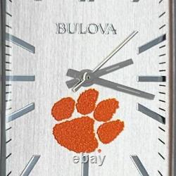 Montre rectangulaire en argent Bulova UNC Tarheels de Caroline du Nord pour femmes