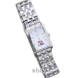 Montre rectangulaire en argent Bulova UNC Tarheels de Caroline du Nord pour femmes