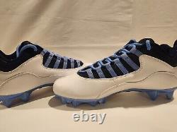 NOUVELLES Nike Air Jordan 10 Low UNC Tar Heels Exclusivité Joueur Crampons Taille Homme 12