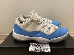 Nike Air Jordan 11 Low Retro Unc Tarheels Blanc Bleu XI 528895-106 Hommes Taille 8
