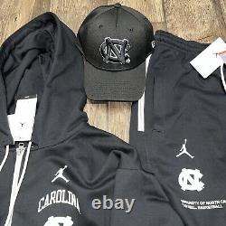 Nike Air Jordan UNC Tarheels 2024 Blackout Dri Fit Elite Échauffement & Casquette New Era