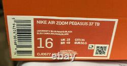 Nike Air Zoom Pegasus 37 Tb Cj0677 403 Université Blue Unc Tar Heel Sz 16
