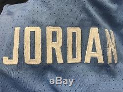Nike Authentic Michael Air Jordanie Unc T-shirt Carolina Du Nord Jersey Bleu Sz L