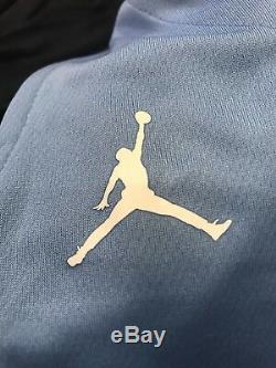 Nike Authentic Michael Air Jordanie Unc T-shirt Carolina Du Nord Jersey Bleu Sz L