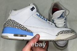 Nike Jordan 3 Retro Unc (2020) Taille 11 Hommes Ct8532-104 Air 2020 Talons De Tar Pas De Boîte