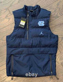 Nike Jordan Unc Tarheels Tech Puffed Vest Navy Blue Size Small