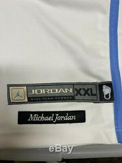 Nike Michael Jordan Caroline Du Nord Jersey Blanc Authentique Sz XXL Unc Tarheels