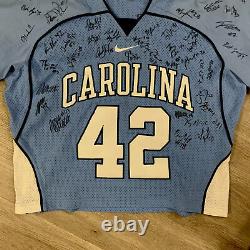Nike North Carolina Unc Tar Talons Jeu Utilisé Lacrosse Jersey Autographié 2009