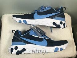 Nike React Unc North Carolina Tarheels Mens Shoes Ck44852-400 Taille 14 Nwob
