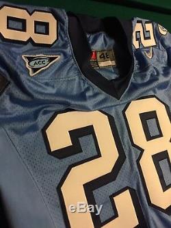 North Carolina Tar Heels Unc Jeu Porté Bleu Football Jersey # 28 Taille 48 Nike