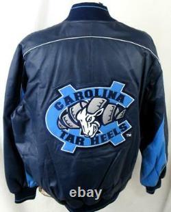 North Carolina Tar Talons Hommes Moyen Ou Grand Full Zip Tout Leather Jacket Unc 4