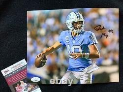 PHOTO DE DRAKE MAYE SIGNÉE 8x10 CAROLINE DU NORD UNC TAR HEELS FOOTBALL JSA COA