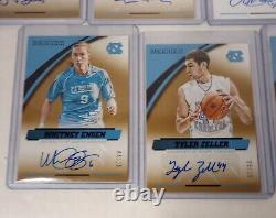 Panini North Carolina Tar Heels Or Ensemble Partiel Autographié /25
