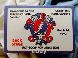 Passe backstage Grateful Dead North Carolina Tar Heels UNC NC 3/24/93 3/24/1993