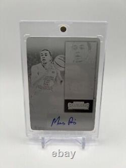 Plaque d'impression auto 1/1 Marcus Paige 2016 Panini Contenders UNC Tar Heels