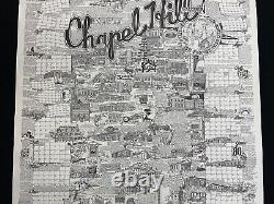Rare 1978 Chapel Hill Caroline Du Nord Commerce & Affiche Historique Unc Tar Talons