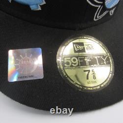 Rare VTG NCAA UNC Tar Heels Casquette Graffiti Imprimé Intégral 7 5/8
