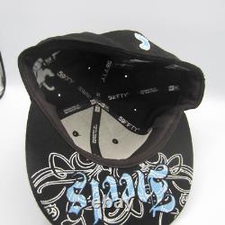 Rare VTG NCAA UNC Tar Heels Casquette Graffiti Imprimé Intégral 7 5/8