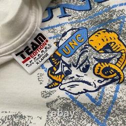 Rare Vtg 90s Unc Tar Heels Aop Spellout T Shirt Football USA XL Ncaa College