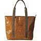 Sac Fourre-tout En Cuir Bicolore Beige Des Tarheels De Caroline Du Nord Unc